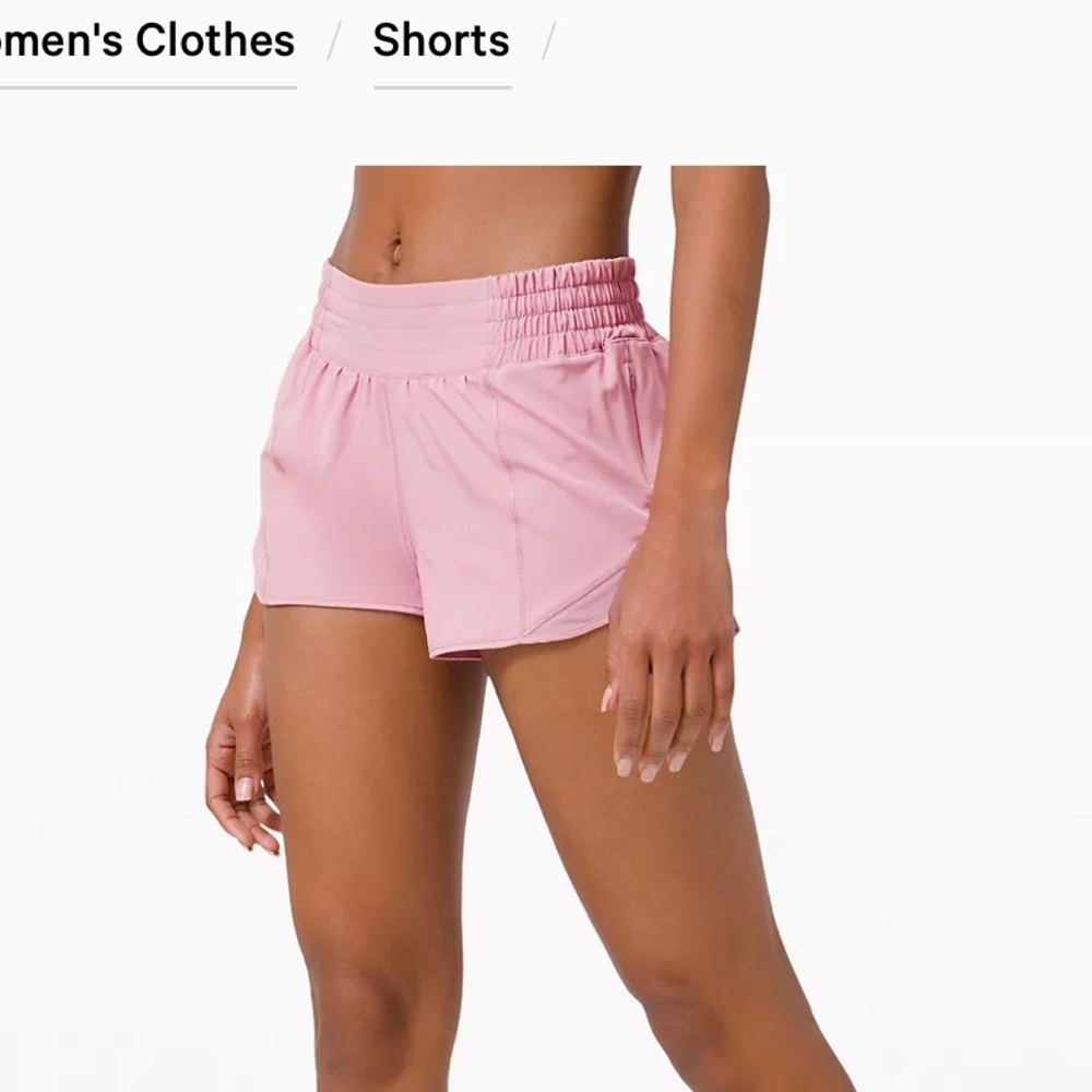 Lululemon pink rare tracker shorts